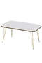 Center Table Cr Double Gold White Wire Leg