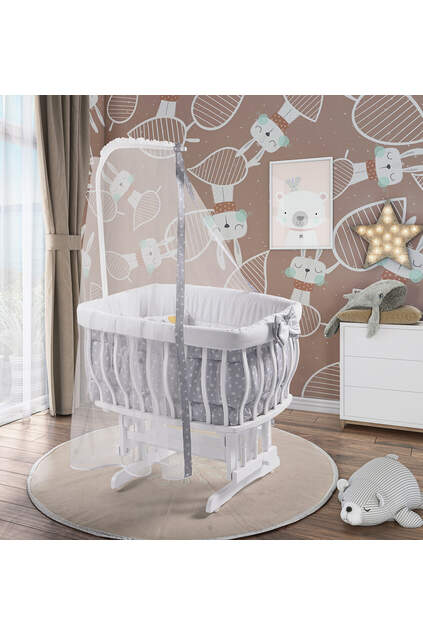 White Basket Crib Yellow