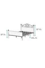 Pedesa Metal Bed Frame 140x200 ARM062 Pink