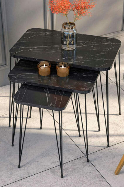 Nesting Table Kr And Center Table Kr Set Black Leg Bendir Wire