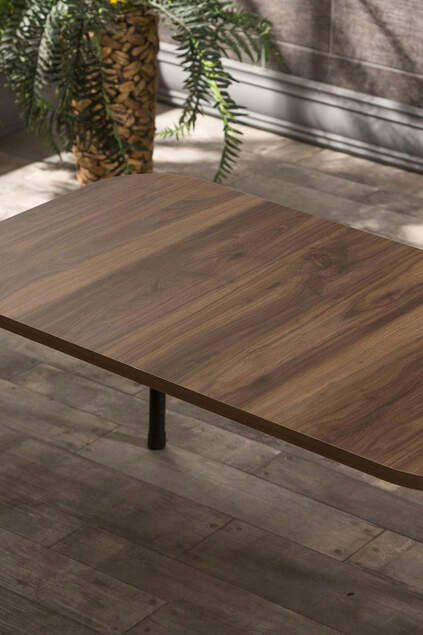 Nesting Table And Center Table Set Kr Metal Walnut