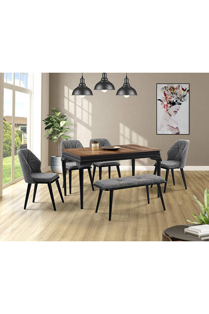 Avantgarde Schwarz Tisch & Buse Stuhl & Buse Bank Set HDR1218