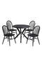 Oslo Black Marble Round Table And Chair Set FRL1036