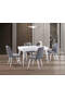 Orchid White Table & Checkered Chair Set HDR1245