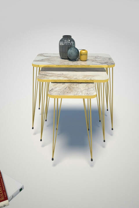 Nesting Table Square Gold Efes Wire Nesting Table Square Gold Efes Wire