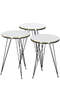 Nesting Table And Center Table Ellipse Set Black Wire Leg Double Gold Efes