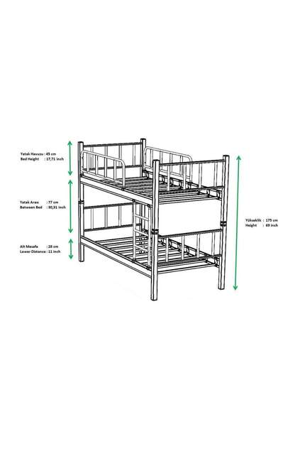 Yurt Metal Ranza 90x200 ARM034 Krem