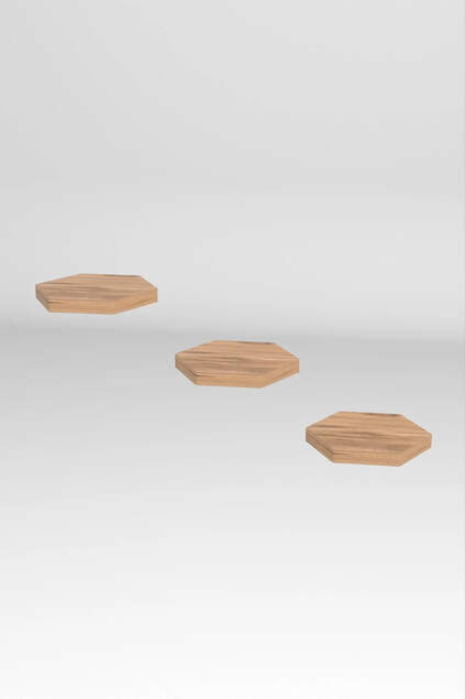 Sechseckiges Wandregal, 3-teilig Sechseckiges Wandregal, 3-teilig