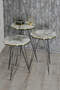 Nesting Table Black Wire Leg Double Gold Cream