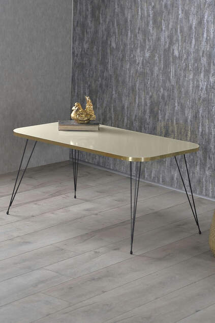 Nesting Table And Center Table Kr Set Black Wire Leg Double Gold Bendir