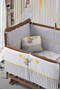 Walnut Mother's Side Crib Yellow