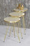 Nesting Table And Center Table Ellipse Set Black Leg Gold Bendir Wire