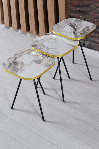 Gold Black Leg Nesting Table