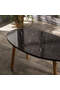 Center Table Wood Lathe Ellipse Black Marble Pattern