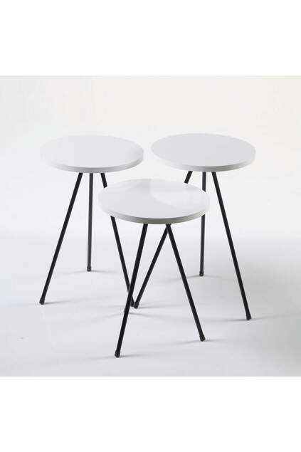 Nesting Table 3 Pcs Metal Leg White