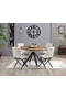 Round Walnut Round Table & Mono Chair Set HDR1281