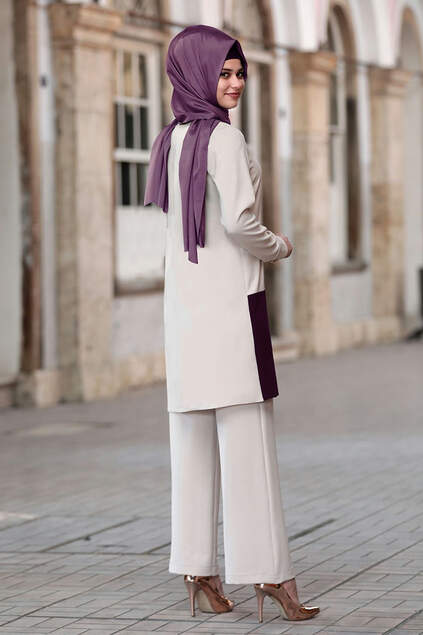 Sari-Set in Pflaumenfarbe