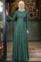 Mara Silvery Evening Dress Emerald