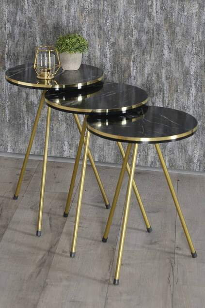 Nesting Table And Center Table Kr Set Double Gold Bendir Wire