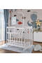 White Mother's Side Crib Blue-White