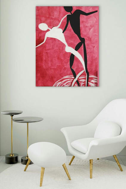Romantic Dance Glass Painting