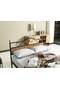 Bitez Metal Bed Frame 140x190 ARM080 Black + Walnut