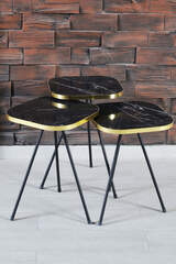 Nesting Table Bendir Metal Leg Double Gold