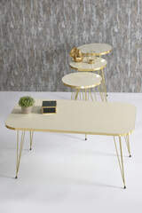 Nesting Table And Center Table Kr Set Black Leg Gold Bendir Wire