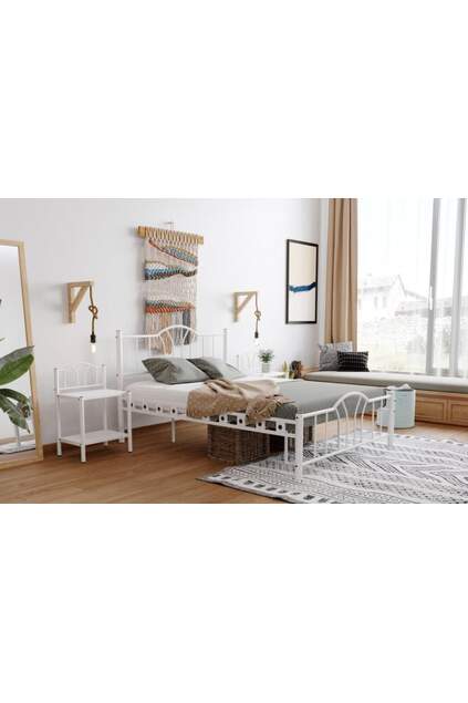 Bella Metal Karyola 140x190 ARM142 Beyaz Bella Metal Karyola 140x190 ARM142 Beyaz