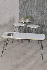 Nesting Table And Center Table Kr Set Black Wire Leg Double Gold Ephesus