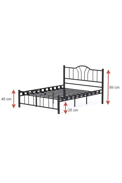 Bella Struttura Letto in Metallo 150x200 ARM144 Nero