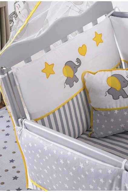 Gray Mother's Side Crib Yellow