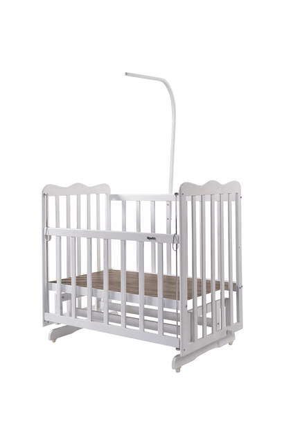 White Mother's Side Crib Blue-White White Mother's Side Crib Blue-White