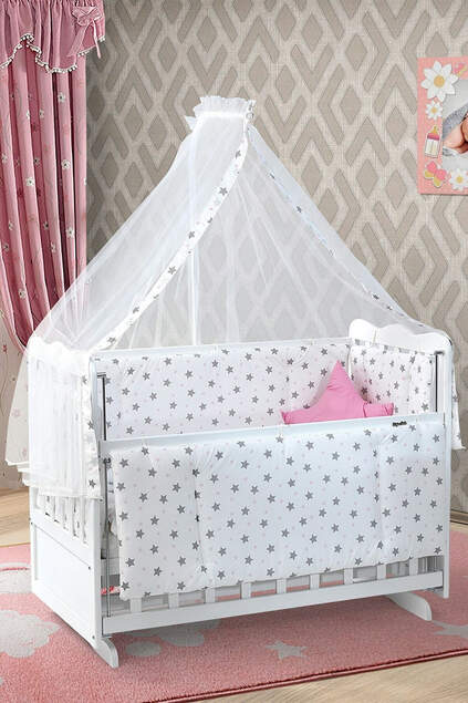 Beyaz Anne Yanı Beşik Karyola Beyaz Anne Yanı Beşik Karyola