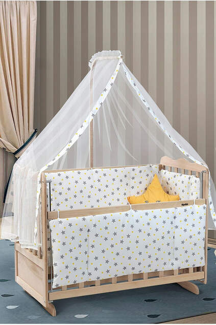 Doğal Ahşap Anne Yanı Beşik Karyola Doğal Ahşap Anne Yanı Beşik Karyola