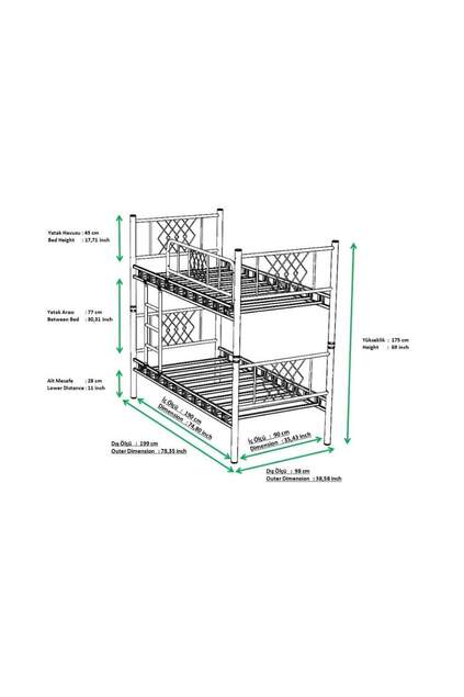 Metis Bunk Bed 90x200 ARM048 Metis Bunk Bed 90x200 ARM048