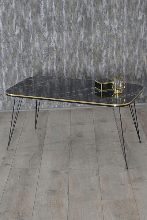 Center Table Kr Black Wire Leg Double Gold Bendir