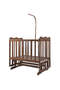 Walnut Mother's Side Crib Blue