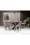 Galata Antik Tisch & Vollmond Schwarz Stuhl Set HDR1253