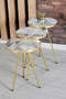 Nesting Table And Center Table Ellips Gold Metal Leg Gold Cream Set