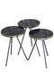 Nesting Table And Center Table Ellipse Set Black Metal Leg Double Gold Efes