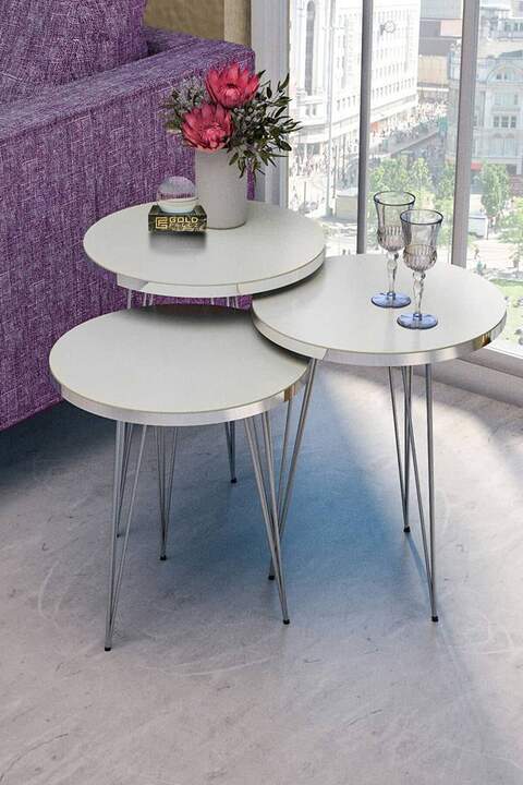 Satztisch Silber Weißer Draht Satztisch Silber Weißer Draht