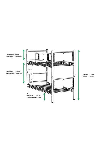 Elegant Bunk Bed 90x200 ARM018 White Elegant Bunk Bed 90x200 ARM018 White