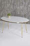 Center Table Ellipse Double Gold White Drahtbein