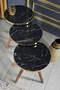 Nesting Table 3-Set Wooden Turned Leg Gold Bendir