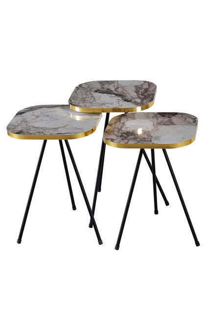 Gold Black Leg Nesting Table