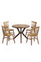 Set Tavolo Rotondo E Sedie Oslo Noce FRL1034