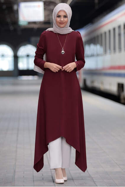 Bordo Renk Hira Tunik