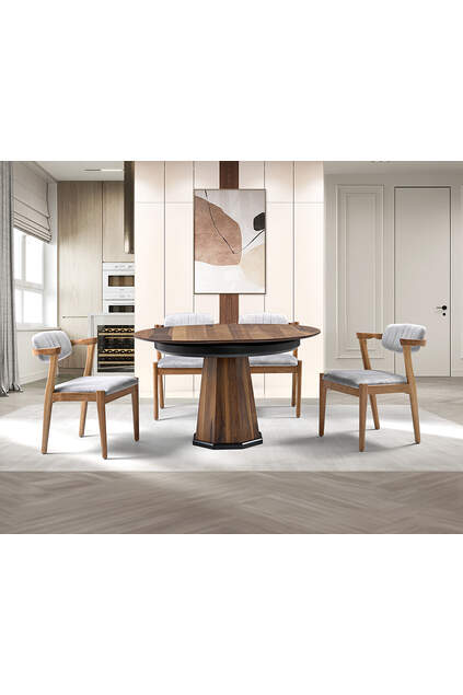 Dream Parquet Round Table & Zeus Chair Set HDR1204 Dream Parquet Round Table & Zeus Chair Set HDR1204