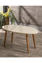 Nesting Table And Center Table Set Wood Lathe Ellipse Cream